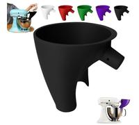 2Pcs Flour Funnel For Kitchen-Aid Mixer-5 Qt, Plastic Powder Funnel With Easy-Pour, Prevents Spills, Fits Tilt-Head 4.5-5 Qt (Ksm150) Kitchen-Aid Mixer Accessories (2Pcs-Black)