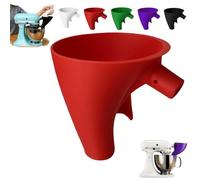2Pcs Flour Funnel For Kitchen-Aid Mixer-5 Qt, Plastic Powder Funnel With Easy-Pour, Prevents Spills, Fits Tilt-Head 4.5-5 Qt (Ksm150) Kitchen-Aid Mixer Accessories (2Pcs-Red)