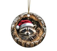 2PCS Forest Animal Acorn Ornaments, Cute 2D Acrylic Christmas Pendant - Funny Animal in Pine Cone Christmas Tree Hanging Decoration, Gift for Nature Lovers, Holiday Home Decor