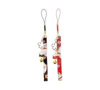 2pcs Fortune Cat Pendant Cat Bell Mobile Phone Charm Hanging Phone Strap Cars Key Ring Wealth Health Charm Keychains for Car Keys Fortune Cat Phone Ch