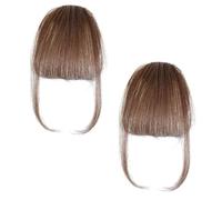 2Pcs Fragelles Clip in Bangs, Fragelles Hair Bangs, Clip on Bangs for Women, Seamless 3D Clip-in Bangs Hair Extensions, Fragelles Clip on Bangs for Women's Hair for Daily Wear (Brown)