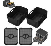 2pcs Freidora de Aire de Silicona y 2 Piezas de protección de protección de la Guardia de freidora de Aire para Ninja AF400EU AF451EU Accesorios de revestimientos de Silicona