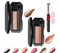 2Pcs Fresheight Perfect Dual Color Eyeshadow,Portable Two Tone Lazy Makeup,Highly Pigmented,Exquisite Glitters,Waterproof,Long-Lasting (02+04, SIZE)