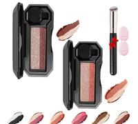 2Pcs Fresheight Perfect Dual Color Eyeshadow,Portable Two Tone Lazy Makeup,Highly Pigmented,Exquisite Glitters,Waterproof,Long-Lasting (01+04, SIZE)