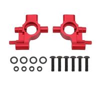 2PCS Front Steering Cup Replacement Aluminum Alloy 10537 Steering Spare Parts 1/10 Scale RC Car for Drift Enthusiasts (Red)