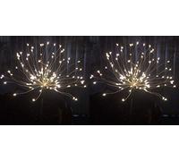 2Pcs Fuegos artificiales Luces LED Lámparas a prueba de agua Lámpara solar Arañas de batería para fiestas de jardín de Navidad al aire libre Wedding Lawn Home Decoration