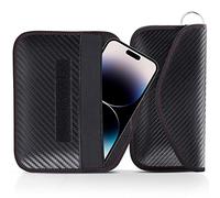 2PCS Funda Faraday Móvil para Teléfono y Llave Coche, Bolsa Faraday Bloqueador Jaula Faraday Portatil, Bolsa Blindaje Senal RFID Proteger Privacidad Móvil (Fibra de Carbono)