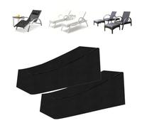 2PCS Funda Protectora para Tumbona de Jardín,Funda para Chaise Longue Jardin con Cordón,Funda Tumbona Exterior Impermeable Polvo Cubierta Protectora para Tumbona de Pl(Size:210x75x40x80cm,Color:Negro)