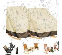 2pcs Funda Tumbona Silla Mecedora Individual Impermeable Polvo Cubierta Protectora Jardin Exterior Funda Protectora para Tumbona Jardín,Funda para Chaise Longue(Size:70x83x99cm,Color:Beige brown 210D)