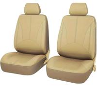 2Pcs Fundas Asientos Coche para Opel Crossland X 2017-2024, Cómodo Transpirable Delantero Asientos Juegos Cubreasientos Coche,C/Beige