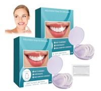 2Pcs Fundas Dientes Postizos Temporales Dentaduras Postizas Ajustables Dentadura Postiza Carillas Dentales Ajustables Para Cubrir Dientes Picados Apariencia natural con 50g Cemento Dental