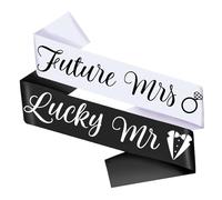 2PCS Future Mrs & Lucky Mr Bride To Be Sash And Groom To Be Kit Bachelorette & Bachelor Sashes for Boda Fiesta De Despedida Soltera Para Party