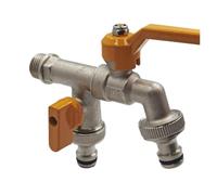 2pcs Garden Hose Faucet Adapter 1/2'' IBC Water Tank Connector 2-Way Irrigation Brass Tap Joint Replacement Fitting Ball Valve Para Jardín