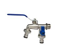 2pcs Garden Tools Brass Water Faucet 1/2" Outside & Inside Easy Turn On/Off Lever Handle Watering Supply Taps Ball Valve Para Jardín(Blue)