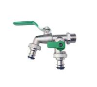2pcs Garden Tools Brass Water Faucet 1/2" Outside & Inside Easy Turn On/Off Lever Handle Watering Supply Taps Ball Valve Para Jardín(Green)