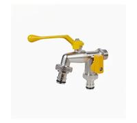 2pcs Garden Tools Brass Water Faucet 1/2" Outside & Inside Easy Turn On/Off Lever Handle Watering Supply Taps Ball Valve Para Jardín(Yellow)