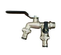 2pcs Garden Tools Brass Water Faucet 1/2" Outside & Inside Easy Turn On/Off Lever Handle Watering Supply Taps Ball Valve Para Jardín(Black)