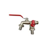 2pcs Garden Tools Brass Water Faucet 1/2" Outside & Inside Easy Turn On/Off Lever Handle Watering Supply Taps Ball Valve Para Jardín(Red)