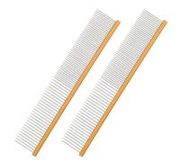 2pcs gatos pelo peine cuidado peine removedor de vello Deshedding para perros Masaje de piel cepillo de eliminación herramienta de eliminación de acero inoxidable mascota