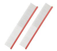 2pcs gatos pelo peine cuidado peine removedor de vello Deshedding para perros Masaje de piel cepillo de eliminación herramienta de eliminación de acero inoxidable mascota