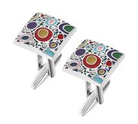 2pcs Gemelos para Hombres Clásico Gemelos de Camisa para Hombres Padre Casado Ropa Accesorios de Decoración, Acero Blanco, 16x16mm, Acero aleado, No Gemstone