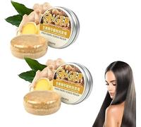 2Pcs Ginger Hair Regrowth Shampoo Bar, Organic Solid Shampoo Bar Anti-Hair Loss Natural Ginger Shampoo Soap for Hair Growth Repair