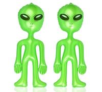 2PCS Globos Alienígenas, 55 CM Globos Alien, Alien Inflable, Alienígena Inflable, Globo de Aliens para Halloween Fiestas de Extraterrestres Decoraciones, Verde