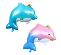 2PCS Globos de delfín, Globos de delfín gigantes, Juego de con Forma, Animales marinos, Decoración de Fiesta de Cumpleaños para Niños