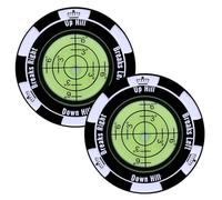 2PCS Golf Green Reader 1.5 Marcador de Pelotas de Golf de aleación de Zinc de Alta precisión para Putt Green Marcadores de Bolas magnéticos de Doble Cara para Amante Lector