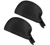 2PCS Gorro de Cocinero Unisex,Gorras de Chef con Banda Ajustable,Bandana Chef,Gorro de Trabajo Unisex Ideal para Restaurantes, Cocinas, Panaderías, Cafeterías, Hoteles y Supermercados (Negro)