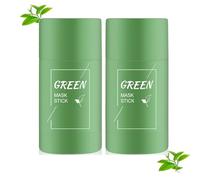 2Pcs Green Mask Stick, Green Tea Cleansing Mask, Mascarilla de Limpieza Profunda, Controla el Aceite, Elimina los Puntos Negros, Apto Para Mujeres y Hombres de Todo Tipo de Piel