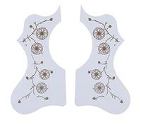 2Pcs Guitar Guard Plastic Pickguard Plate Pack Set Accessory Replacement for Acoustic (White)