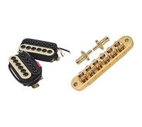 2pcs Guitar Guitar Pickup Humbucker Doble Bobina Puente Pastillas De Cuello Y 1x Gold Tune-Matic Roller Electric Saddle Bridge Elgitarrhämtning