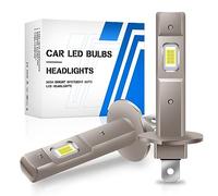 2Pcs H1 LED bombillas para faros, 12V 60W 16000LM 6500K Cool White 1:1 LED bombillas de repuesto para faros IP68 Plug and Play Mini impermeable