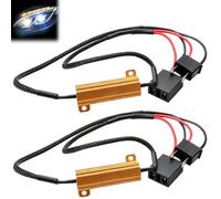 2Pcs H7 LED Resistencia 50W 6Ohm Coche CANBUS Decodificador No Error 12V DC | Cancelador Anti-Parpadeo para Faros de Coche Antiniebla Intermitentes, Fácil Instalación, Fabricación de Robusta