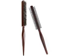 2Pcs Hair Brush,Cepillo Clean Look,Peine Coleta Perfecta,Peine Clean Look,Cepillos Redondos,Cepillos de Cerdas de Jabalí,para Peinar el Cabello y la Barba,Cabello Largo,Rizado,Dañado,21cm+24cm