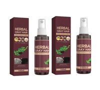 2PCS Hair Darkening Spray Anti White Hair Herbal Serum Blacken Hair Reduce Gray Scalp Nourish Glitter Scalp Spray