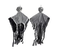 2pcs Halloween hanging ghost with scary skull face hanging rack skull face for haunted house Halloween horror door wall decoration