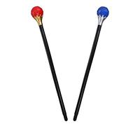 2Pcs Halloween Rey Cetro Reyes Reina Cetro Caminar Bastón Juguete Halloween Brujas Y Magos o Varita Rey Disfraz Accesorios (Gema Azul)