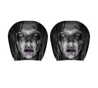 2PCS Halloween Scary Headrest Covers for Cars, Spooky Print Head Rest Cover