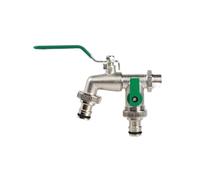 2pcs Head Water Faucet Garden Irrigation Watering Valve Switch Washing Machine Accessory Thread Alloy Sink Tap Para Jardín(Brown)