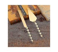 2pcs Heart Shape Handle Cake Cutter Golden Cake Shovel Knife B