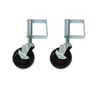 2Pcs Heavy Duty Spring Door Roller Capacity Sliding Gate Wheel With Brake For Wood/Metal Doors Garden Farm(Silver and Black)