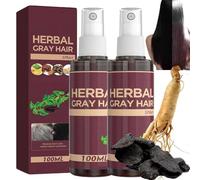 2pcs Herbal Gray Hair Spray,Hair Darkening Conditioner Spray,Herbal Coloring,Reverse Grey Hair,Hair Coloring Essence For 4 Weeks Gradual Results