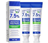 2PCS Hidroxiapatita Pasta de Dientes, Pastas Dentales con Hidroxiapatita al 7,5%, Hydroxylapatit Zahnpasta,Fluoride-Free Formula with Gentle Mint, for Sensitive Teeth, Long-Lasting Fresh Breath (2)