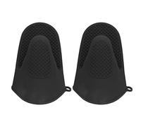 2pcs horno mitts mini silicona engrosado anti -escalando Mitts de pellizco para cocina (Negro)