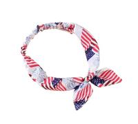 2pcs Independence Day Butterfly Knot Hair with US Flag Circles Cute Rabbit Ears Headband Hair Jewelry