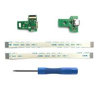 2PCs JDS-030 Replacement Placa Controlador Conectores de Carga Micro USB para Mando PS4, Tarjeta Micro del Cargador de Batería del USB Parte Adaptador, Flex Cable - PlayStation DualShock Controller