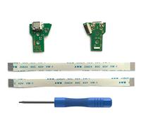 2PCs JDS-040 Replacement Placa Controlador Conectores de Carga Micro USB para Mando PS4, Tarjeta Micro del Cargador de Batería del USB Parte Adaptador, Flex Cable - PlayStation DualShock Controller