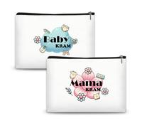 2pcs Juego de regalo de mamá próxima, regalo de nueva madre, regalo de baño de bebé para mamá, regalo de recién nacido, bolsa de maquillaje lindo para mujeres embarazadas, blanco, NO